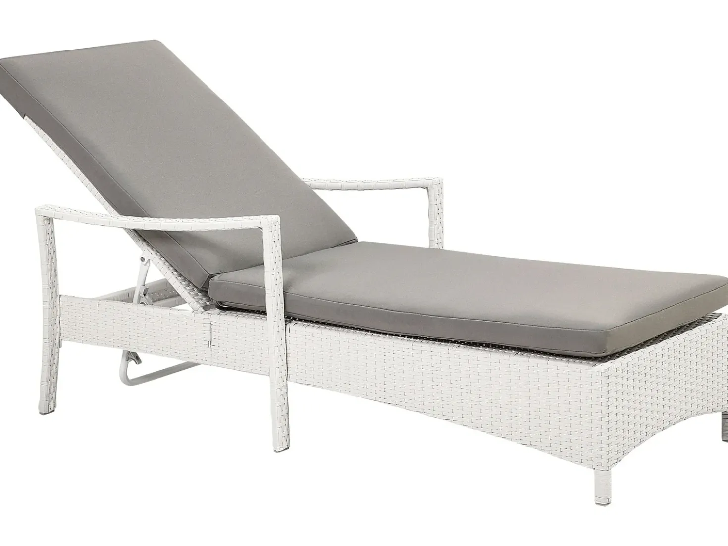 Lettino Prendisole con Cuscino VASTO Rattan sintetico (PE) Bianco