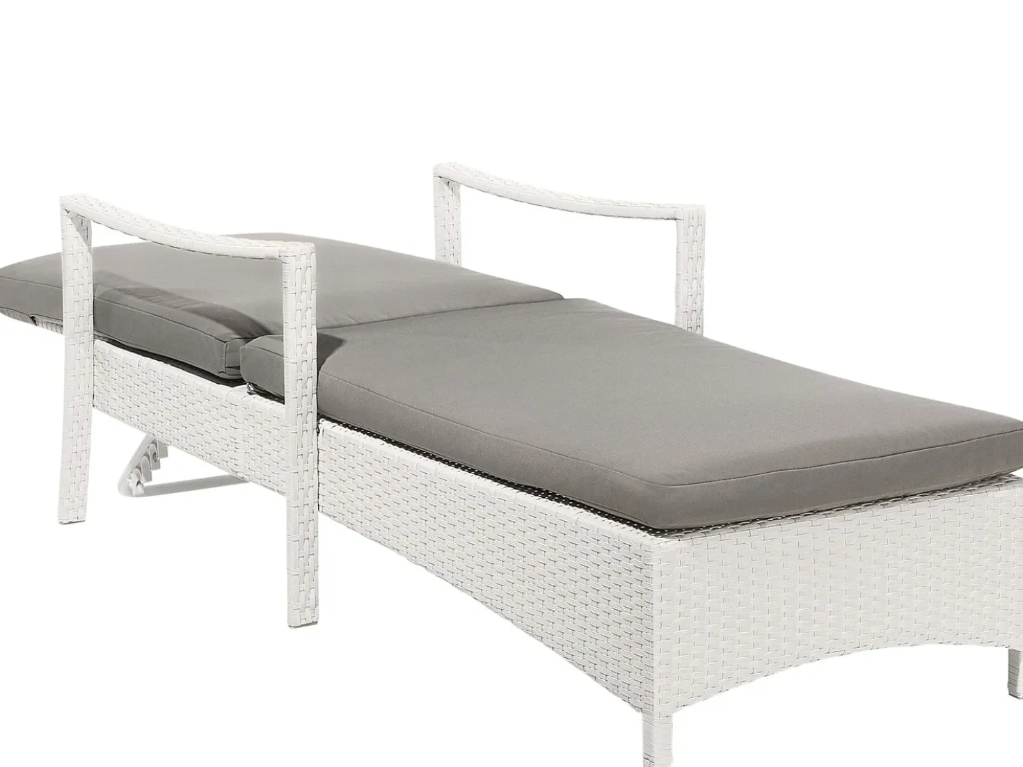 Lettino Prendisole con Cuscino VASTO Rattan sintetico (PE) Bianco