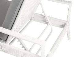 Lettino Prendisole con Cuscino VASTO Rattan sintetico (PE) Bianco