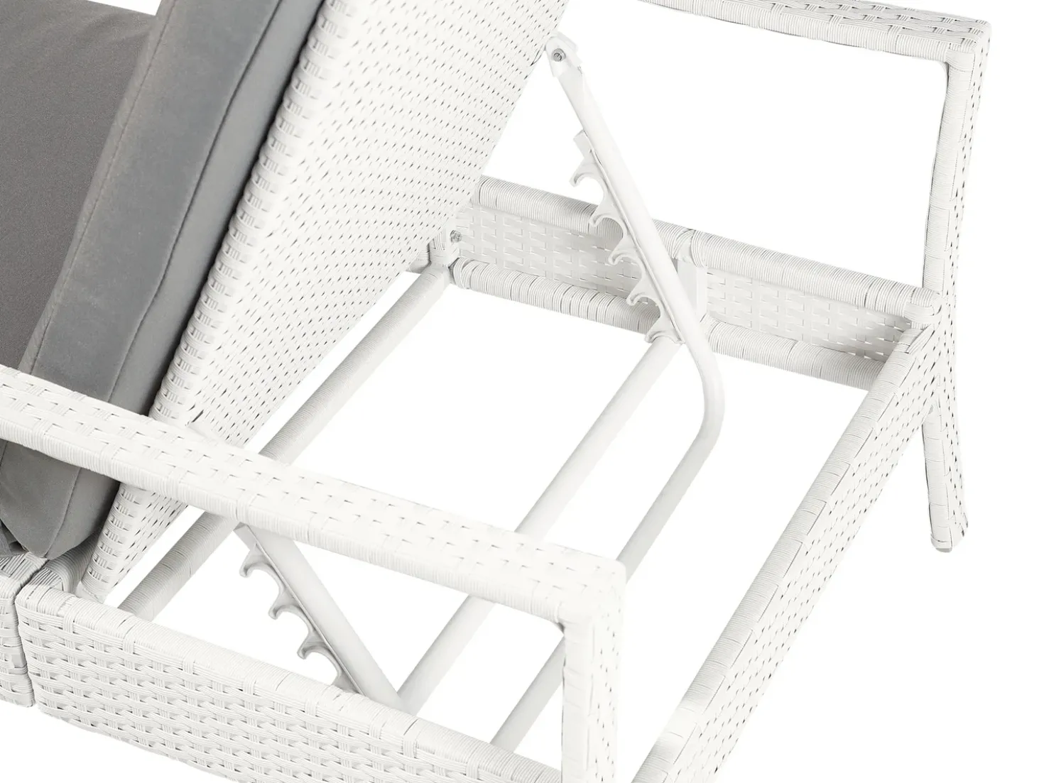 Lettino Prendisole con Cuscino VASTO Rattan sintetico (PE) Bianco