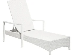 Lettino Prendisole con Cuscino VASTO Rattan sintetico (PE) Bianco