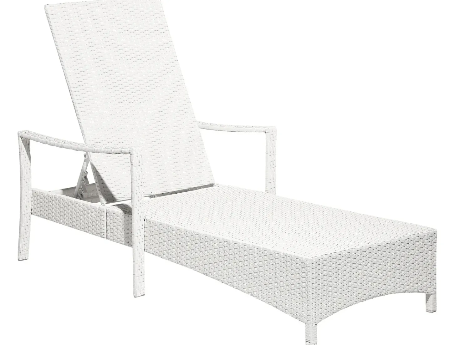 Lettino Prendisole con Cuscino VASTO Rattan sintetico (PE) Bianco