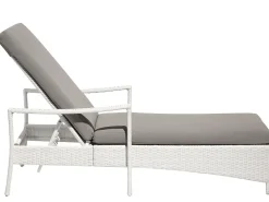 Lettino Prendisole con Cuscino VASTO Rattan sintetico (PE) Bianco