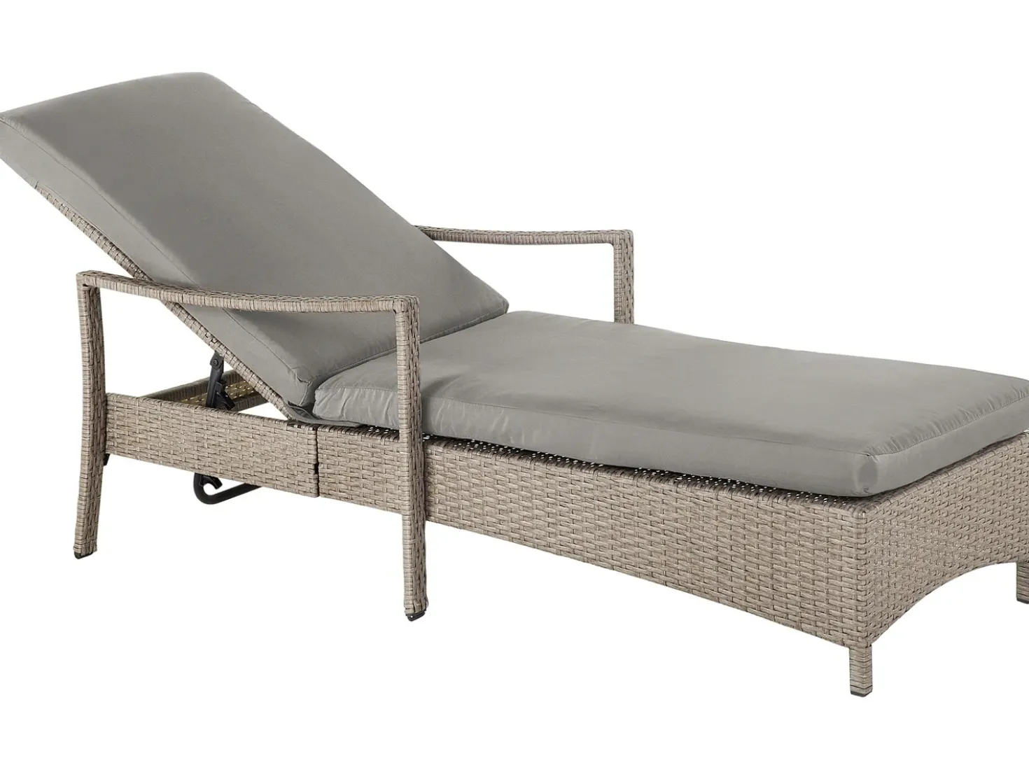 Lettino Prendisole con Cuscino VASTO Rattan sintetico (PE) Tortora