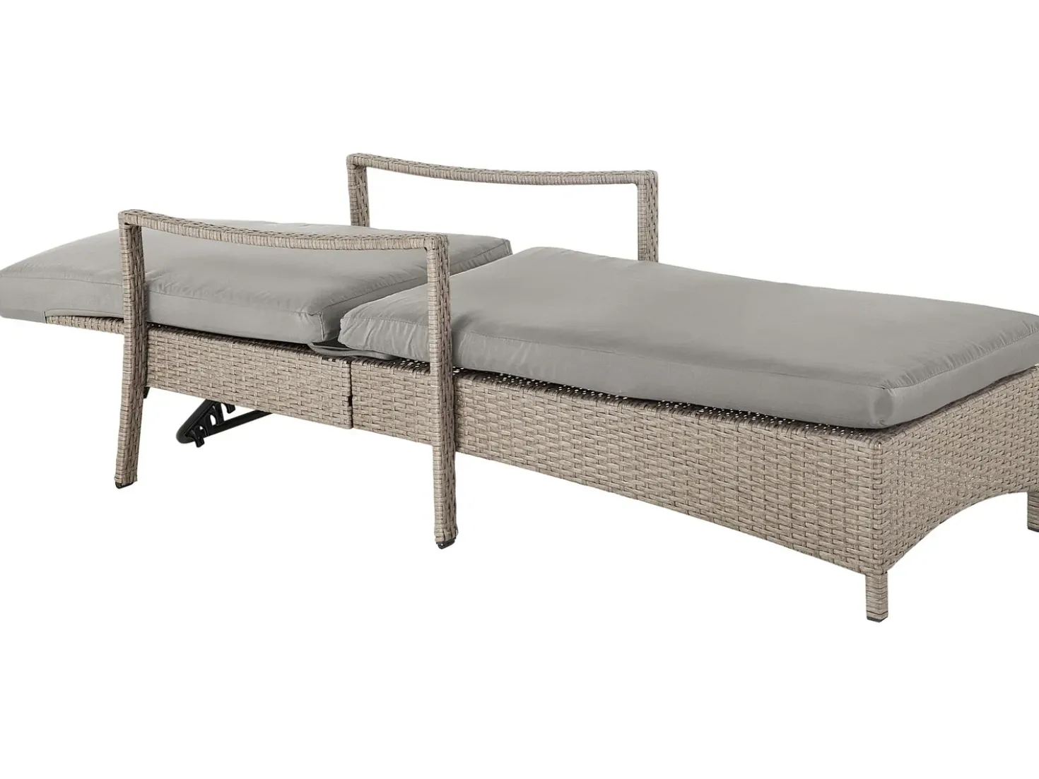 Lettino Prendisole con Cuscino VASTO Rattan sintetico (PE) Tortora