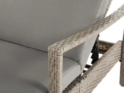 Lettino Prendisole con Cuscino VASTO Rattan sintetico (PE) Tortora