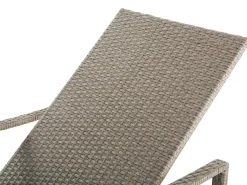 Lettino Prendisole con Cuscino VASTO Rattan sintetico (PE) Tortora