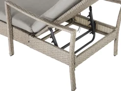 Lettino Prendisole con Cuscino VASTO Rattan sintetico (PE) Tortora