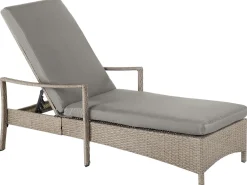 Lettino Prendisole con Cuscino VASTO Rattan sintetico (PE) Tortora