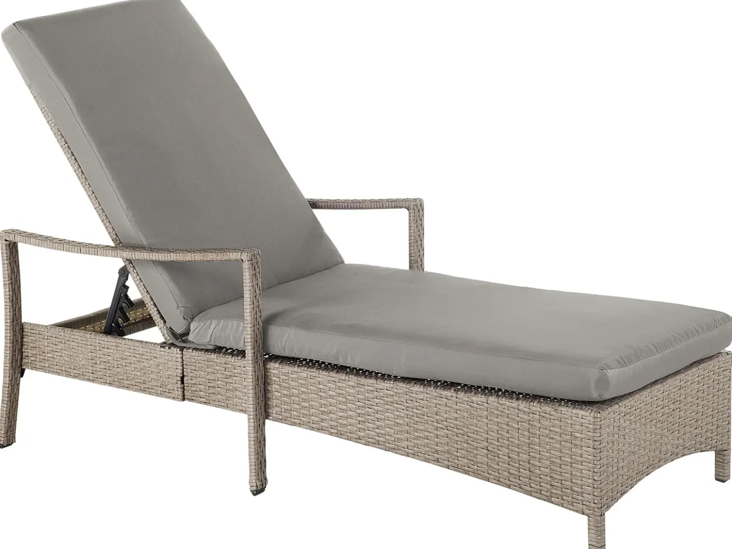 Lettino Prendisole con Cuscino VASTO Rattan sintetico (PE) Tortora