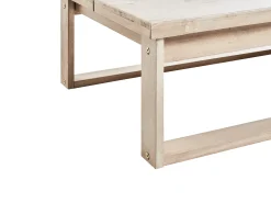 Lettino Prendisole con Cuscino AZZANELLO Legno d'acacia Bianco sporco