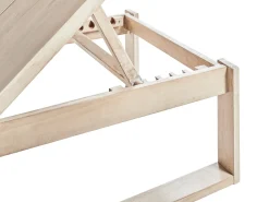 Lettino Prendisole con Cuscino AZZANELLO Legno d'acacia Bianco sporco
