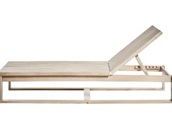 Lettino Prendisole con Cuscino AZZANELLO Legno d'acacia Bianco sporco