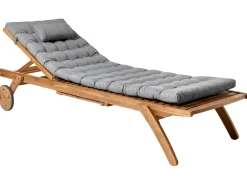 Lettino Prendisole con Cuscino CESANA PREMIUM Legno d'acacia Grigio melange