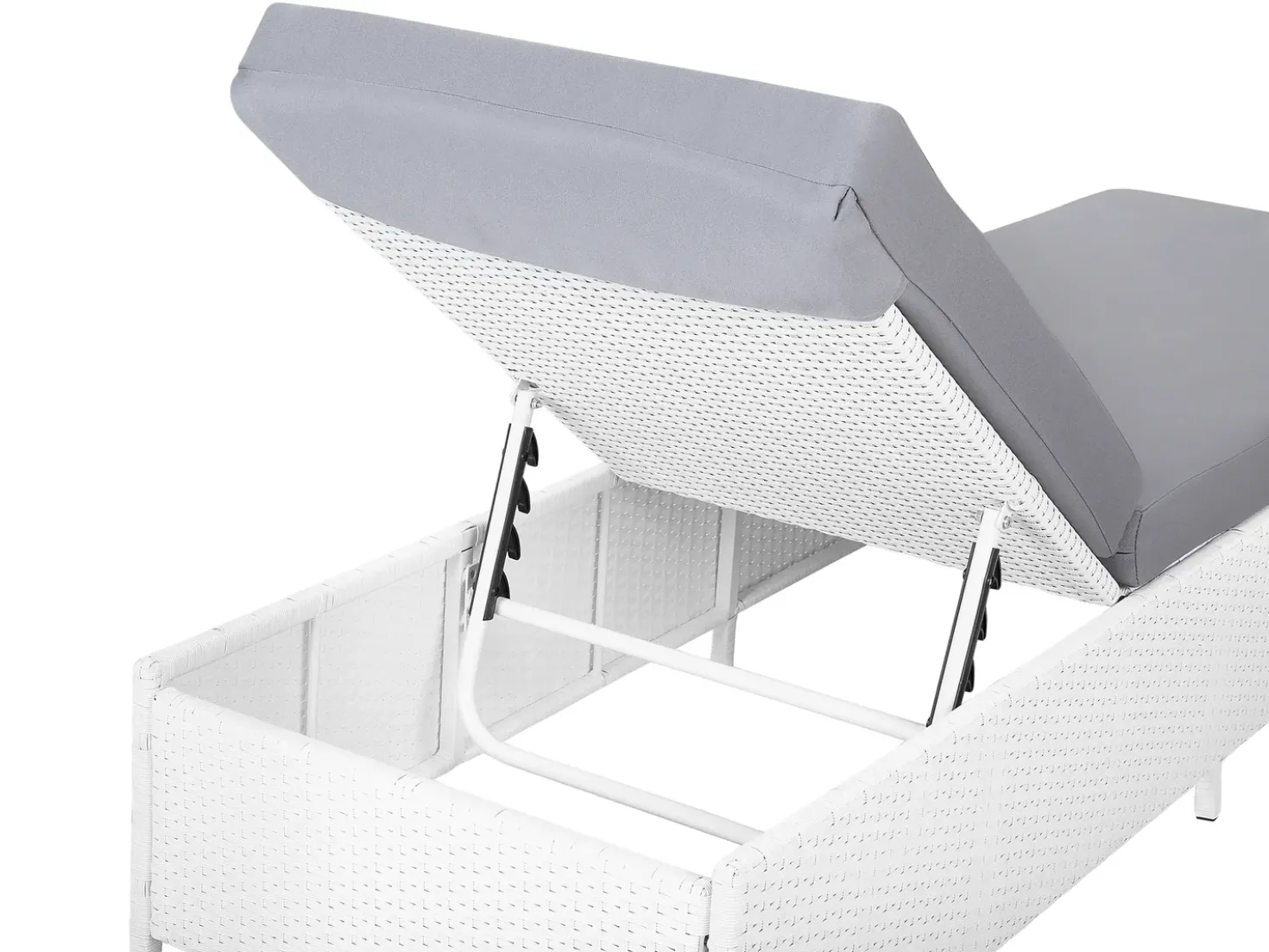 Lettino Prendisole con Cuscino TURIN Rattan sintetico (PE) Bianco