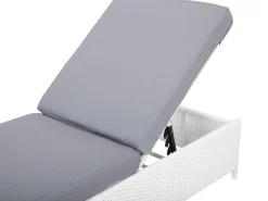 Lettino Prendisole con Cuscino TURIN Rattan sintetico (PE) Bianco