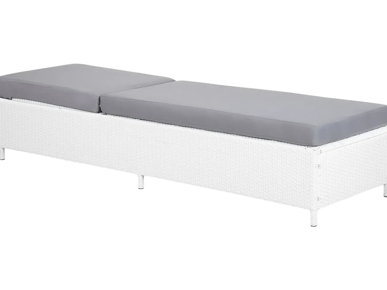 Lettino Prendisole con Cuscino TURIN Rattan sintetico (PE) Bianco