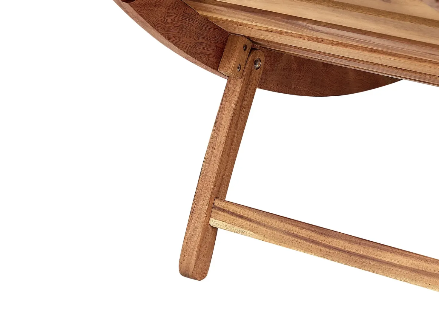 Lettino Prendisole con Cuscino LUINO Legno d'acacia Bianco sporco