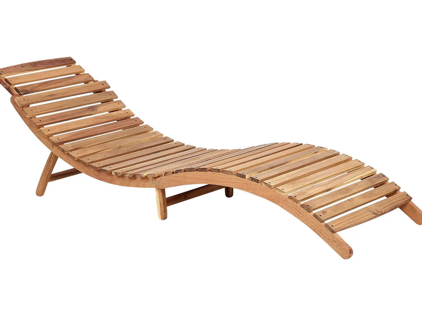 Lettino Prendisole con Cuscino LUINO Legno d'acacia Bianco sporco