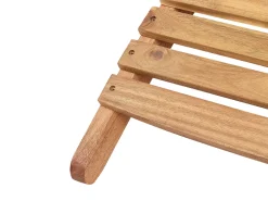 Lettino Prendisole con Cuscino LUINO Legno d'acacia Bianco sporco