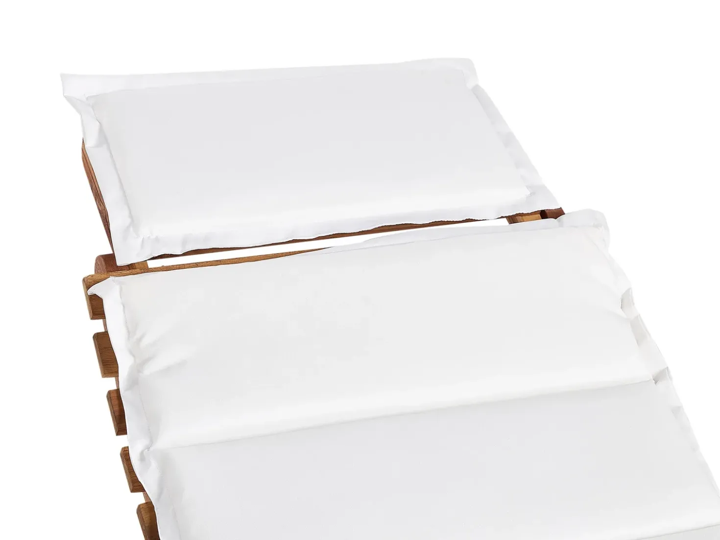 Lettino Prendisole con Cuscino LUINO Legno d'acacia Bianco sporco