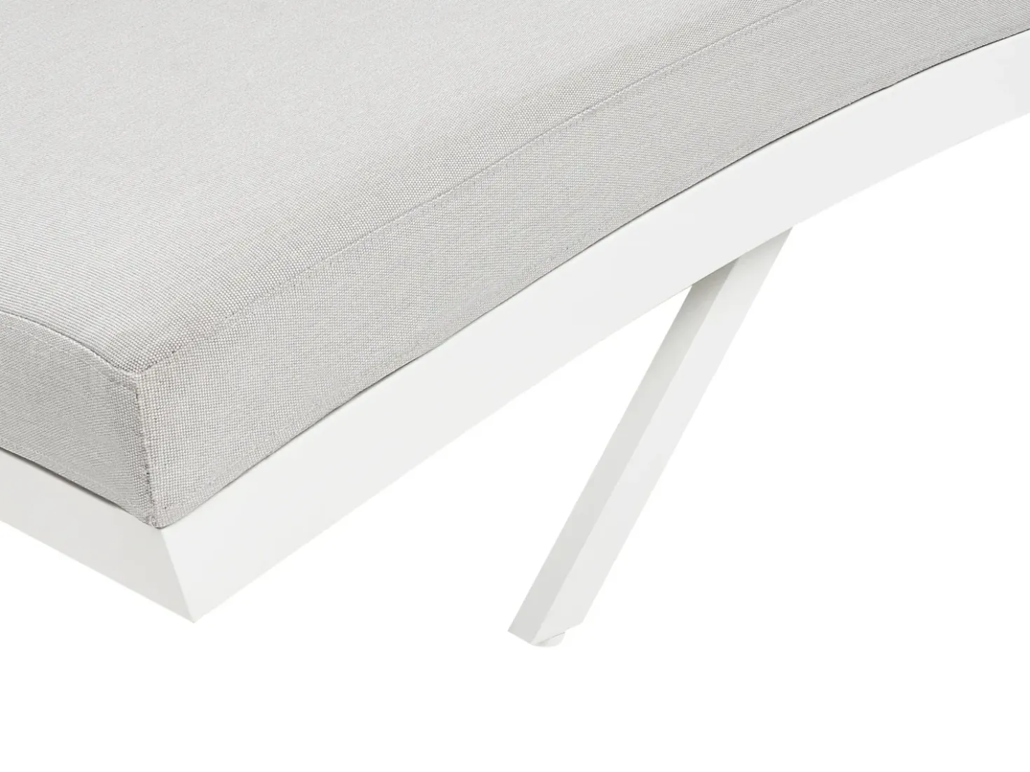 Lettino Prendisole con Cuscino AMELIA Metallo Grigio chiaro