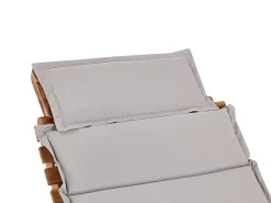 Lettino Prendisole con Cuscino LUINO Legno d'acacia Grigio