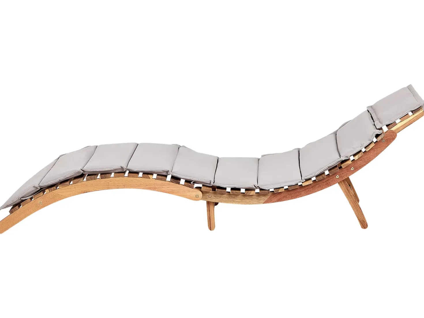 Lettino Prendisole con Cuscino LUINO Legno d'acacia Grigio