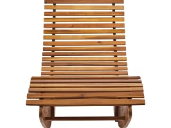 Lettino Prendisole con Cuscino BRESCIA PREMIUM Legno d'acacia Rosso