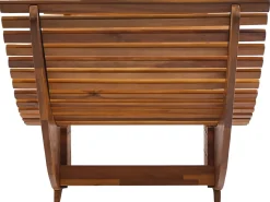 Lettino Prendisole con Cuscino BRESCIA PREMIUM Legno d'acacia Rosso
