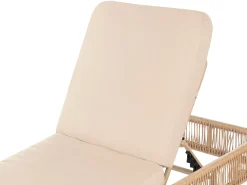 Lettino Prendisole con Cuscino OSINI Rattan sintetico (PE) Beige
