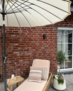 Lettino Prendisole con Cuscino OSINI Rattan sintetico (PE) Beige