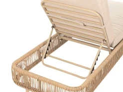 Lettino Prendisole con Cuscino OSINI Rattan sintetico (PE) Beige