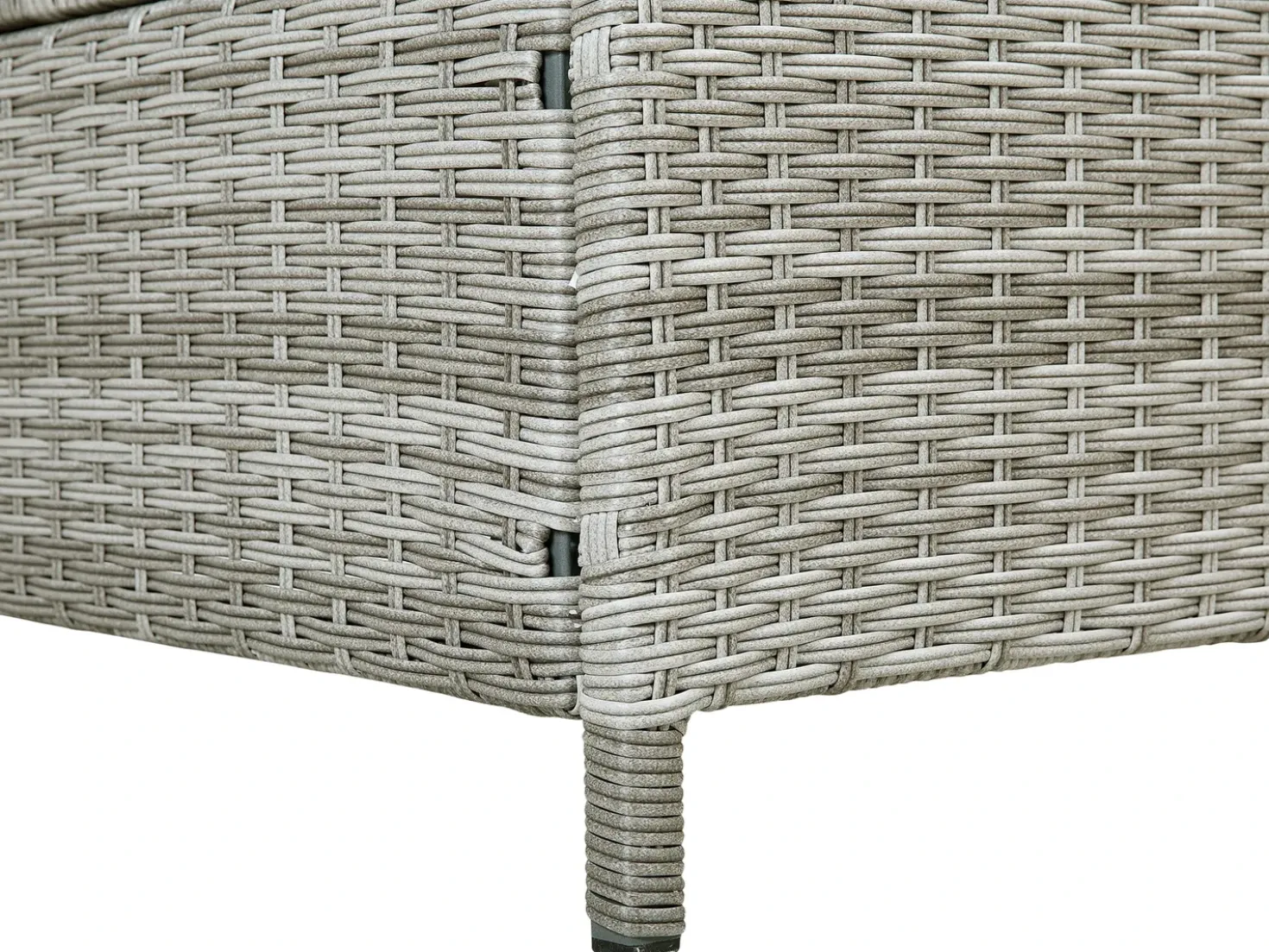 Lettino Prendisole con Cuscino TURIN Rattan sintetico (PE) Grigio