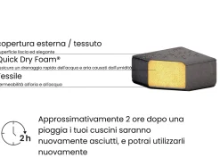 Lettino Prendisole con Cuscino AMELIA Metallo Grigio scuro