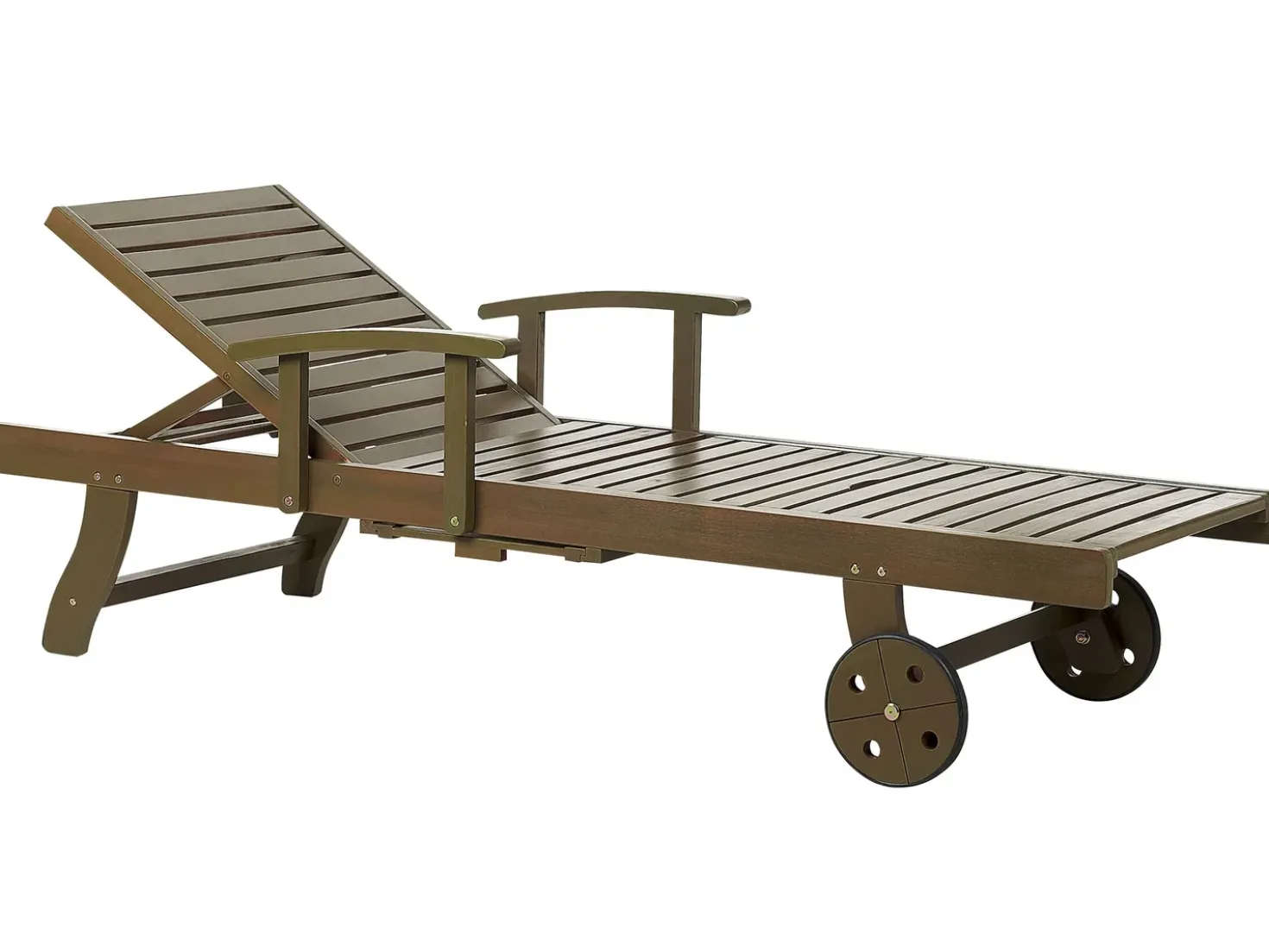 Lettino Prendisole con Cuscino AMANTEA PREMIUM II Legno d'acacia Tortora