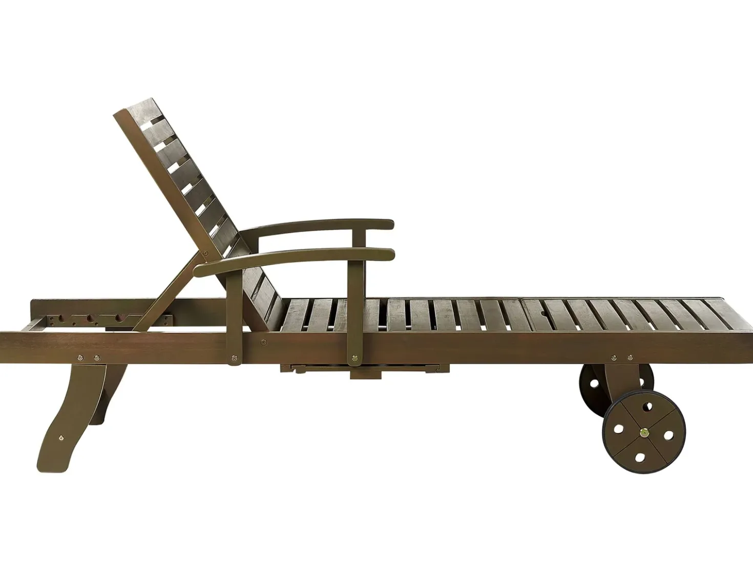 Lettino Prendisole con Cuscino AMANTEA PREMIUM II Legno d'acacia Tortora