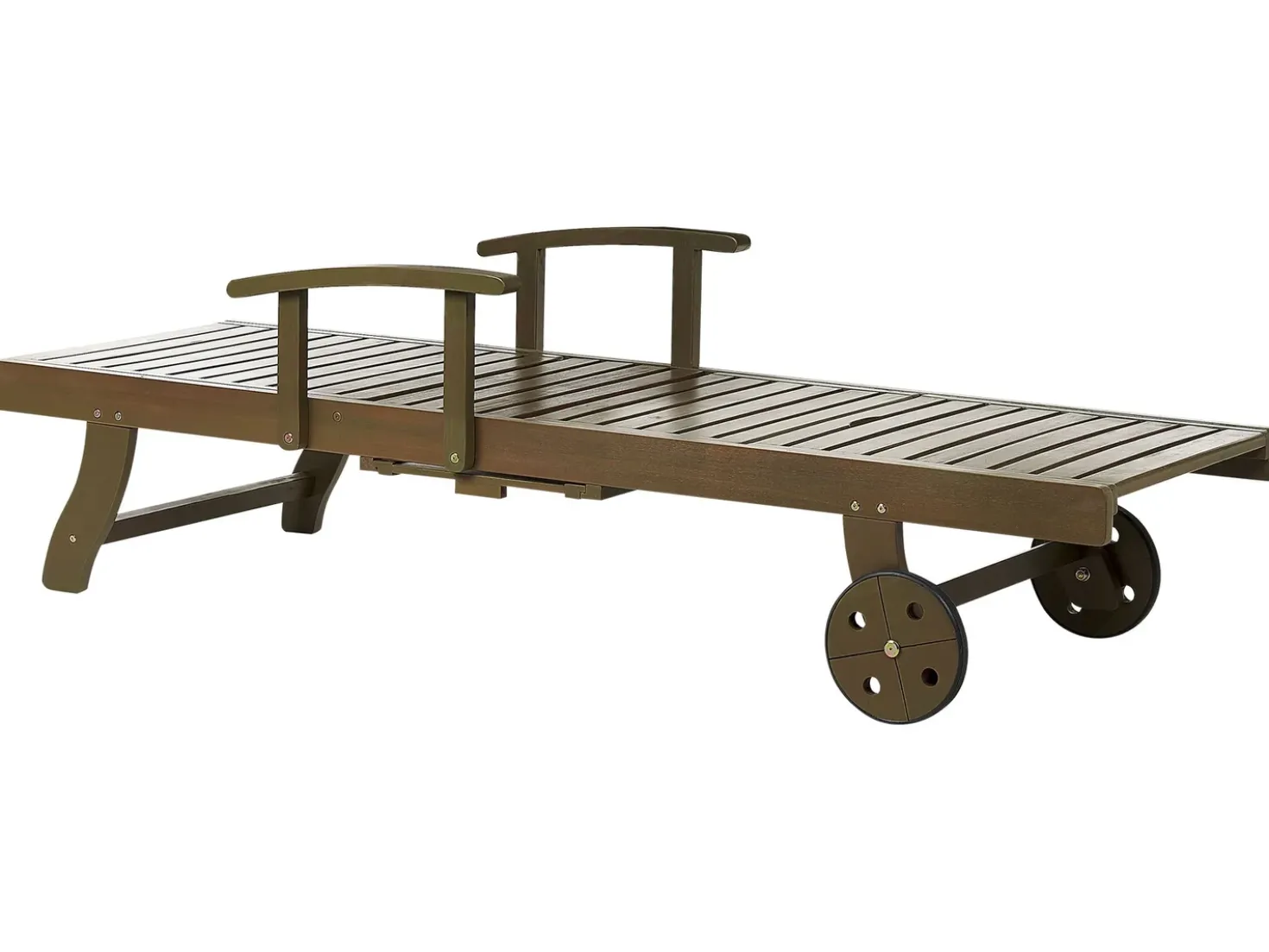 Lettino Prendisole con Cuscino AMANTEA PREMIUM II Legno d'acacia Tortora