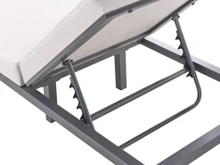 Lettino Prendisole con Cuscino LARIANO Metallo Beige chiaro