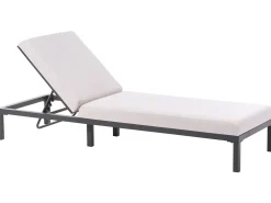 Lettino Prendisole con Cuscino LARIANO Metallo Beige chiaro
