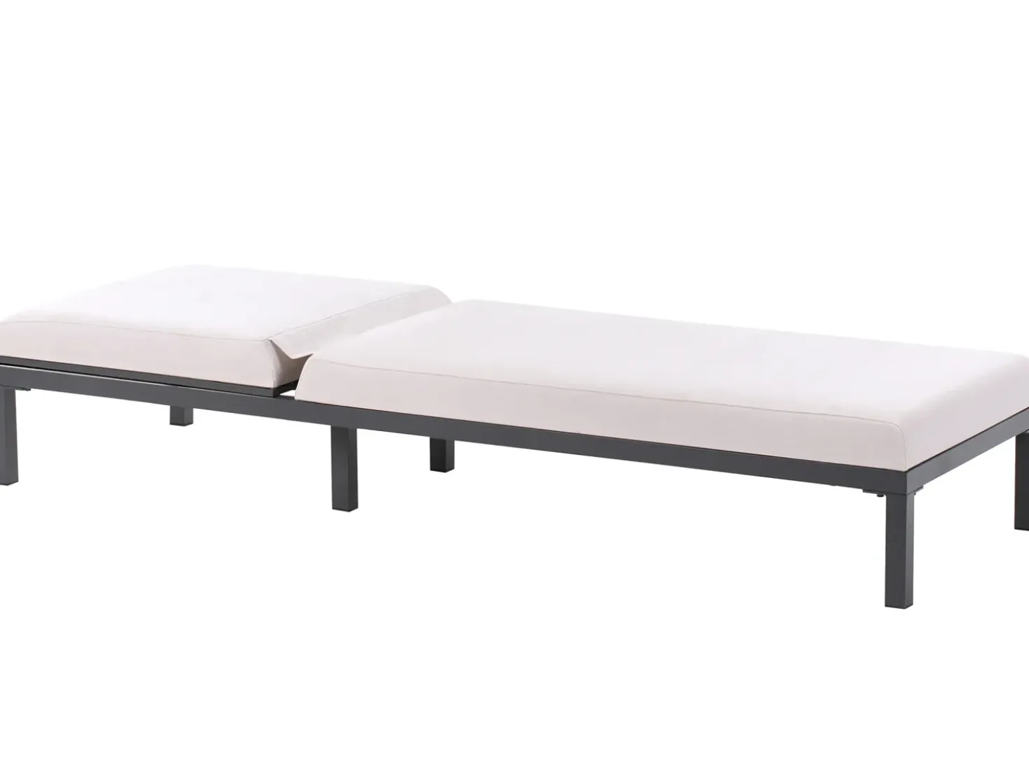 Lettino Prendisole con Cuscino LARIANO Metallo Beige chiaro