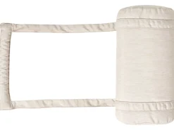 Lettino Prendisole con Cuscino BRESCIA PREMIUM Legno d'acacia Beige chiaro