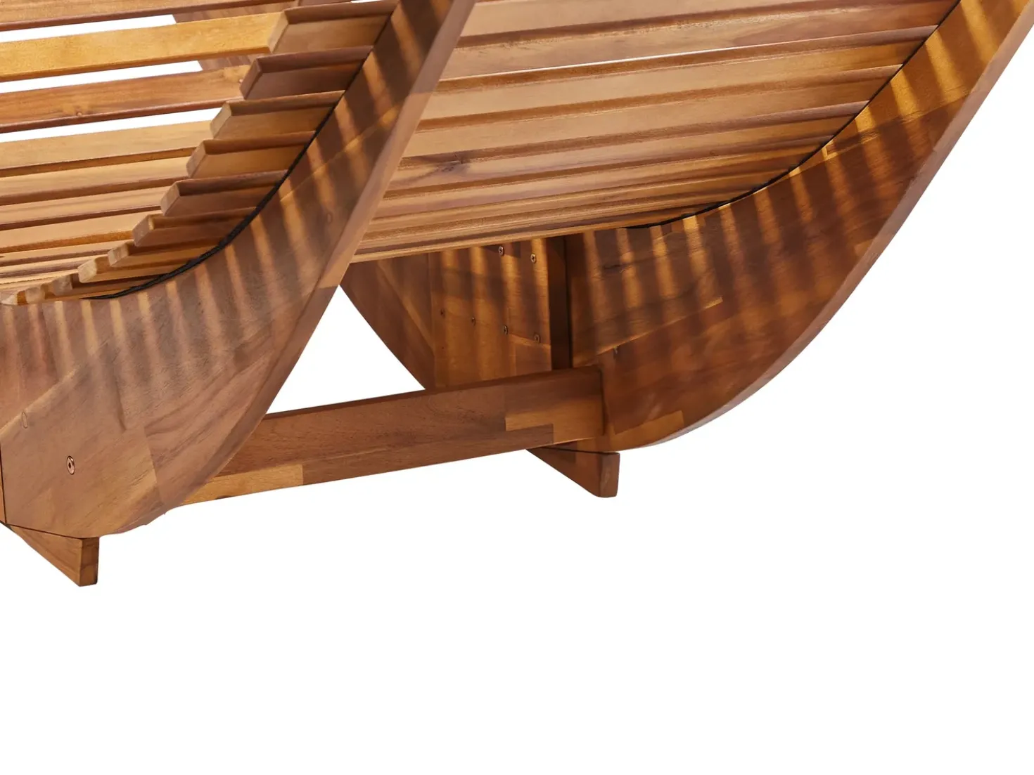 Lettino Prendisole con Cuscino BRESCIA PREMIUM Legno d'acacia Beige chiaro