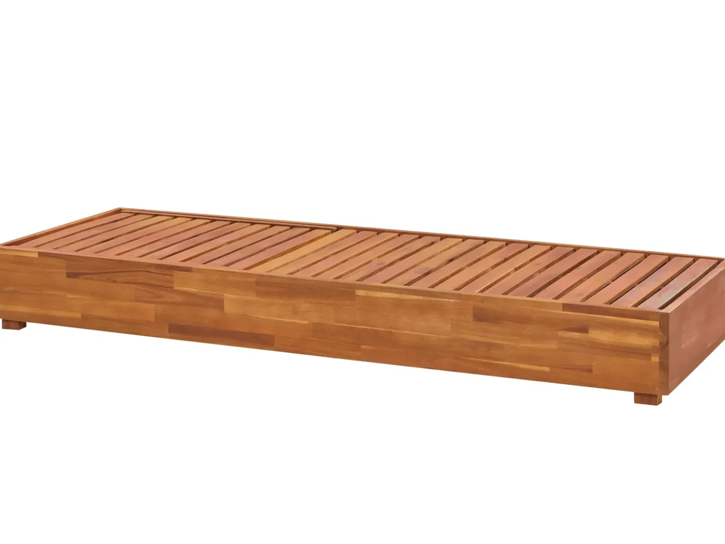 Lettino Prendisole con Cuscino FANANO Legno d'acacia Marrone