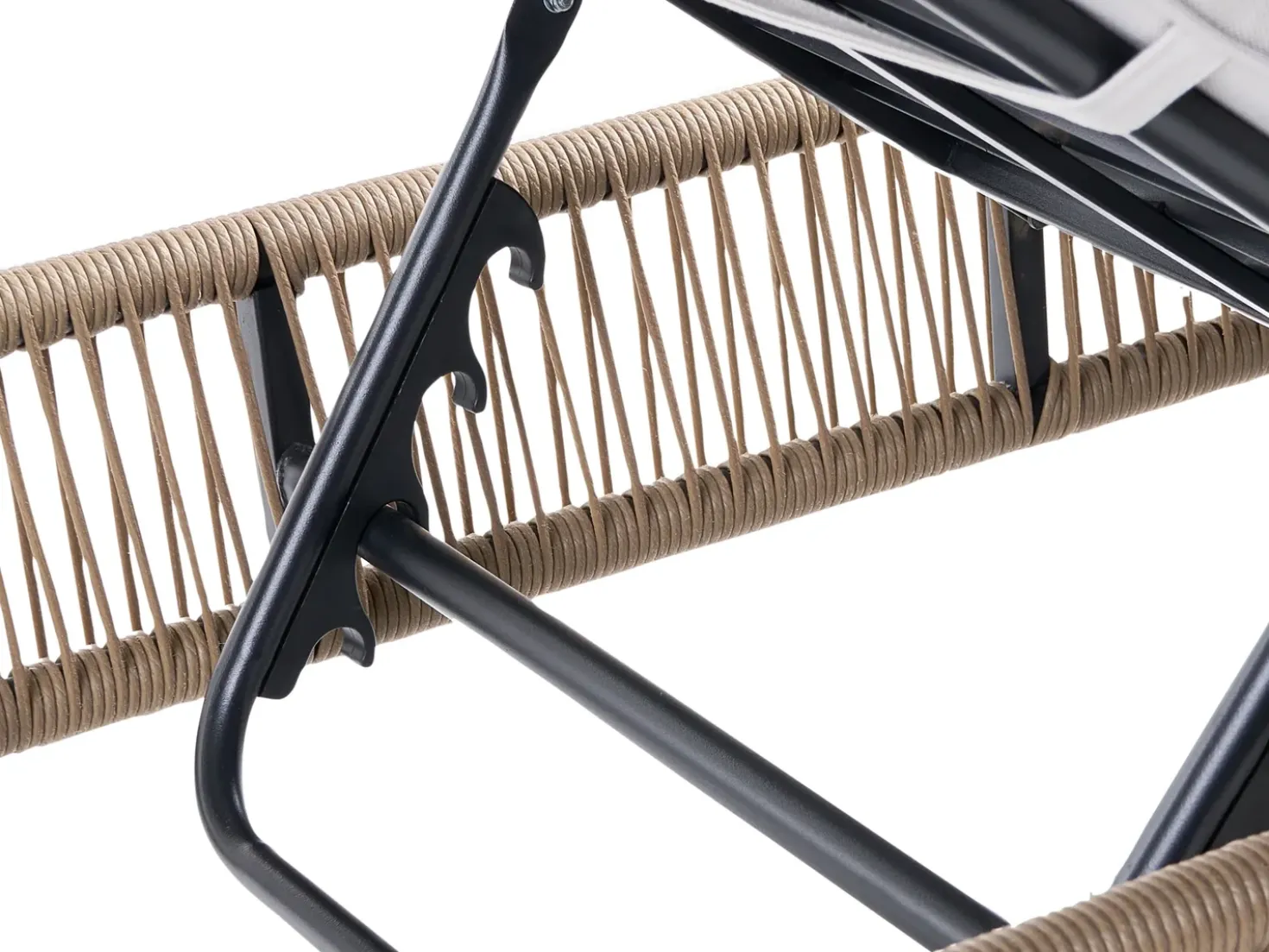 Lettino Prendisole con Cuscino ZERI Rattan sintetico (PE) Beige chiaro