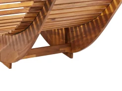 Lettino Prendisole con Cuscino BRESCIA PREMIUM Legno d'acacia Blu