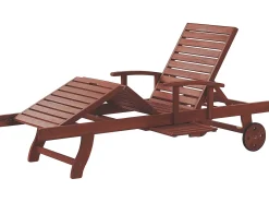 Lettino Prendisole con Cuscino TOSCANA PREMIUM Legno d'acacia Blu