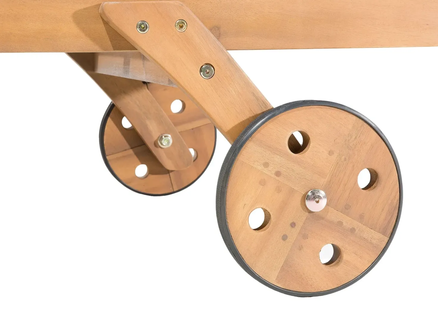 Lettino Prendisole con Cuscino CESANA PREMIUM Legno d'acacia Rosso