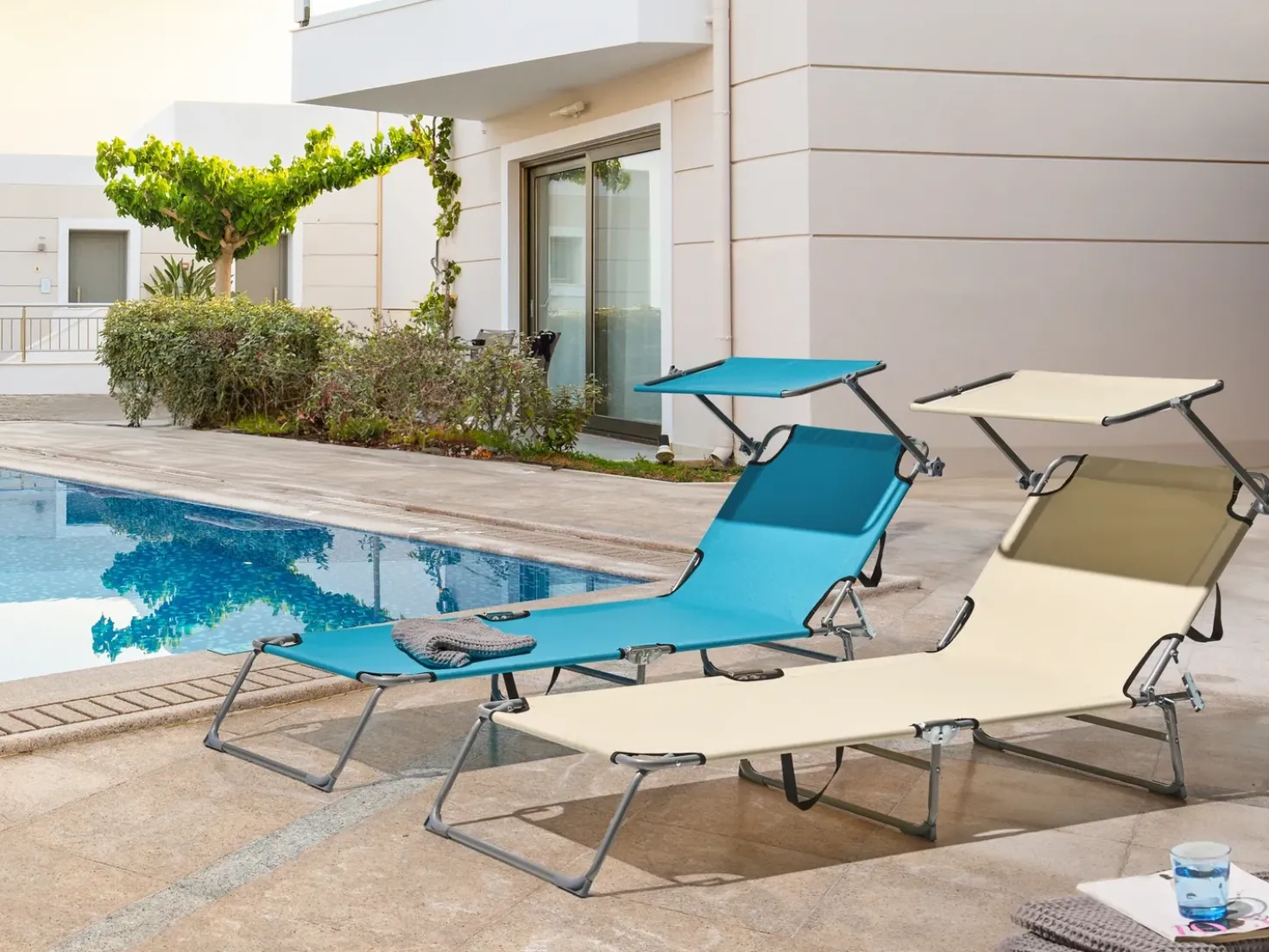 Lettino Prendisole FOLIGNO Metallo Beige