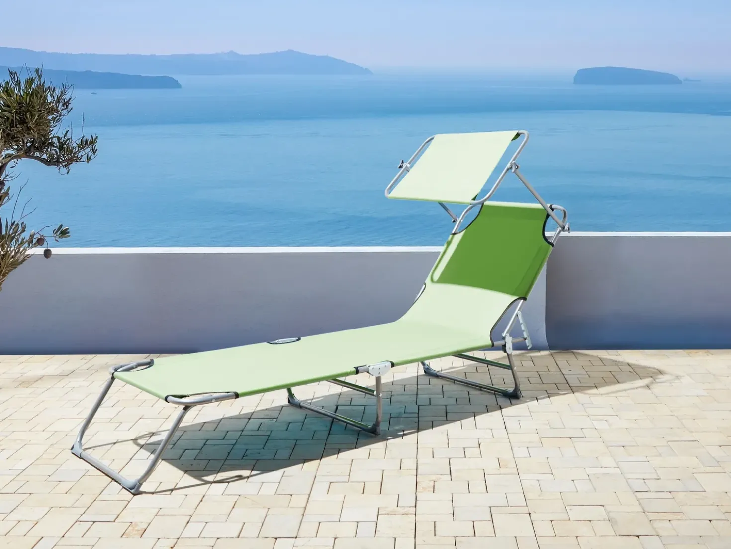 Lettino Prendisole FOLIGNO II Metallo Verde lime